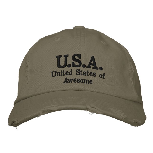 USA ( United States of Awesome) by JHT Bestickte Baseballkappe (Vorderseite)