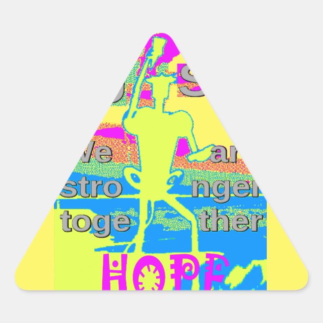 USA Unity Design: Hoffnung und Stärke Dreieckiger Aufkleber (Vorderseite)