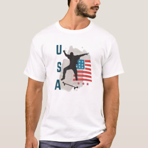 USA-Unterstützung für Skateboard - Team T USA Flag T-Shirt
