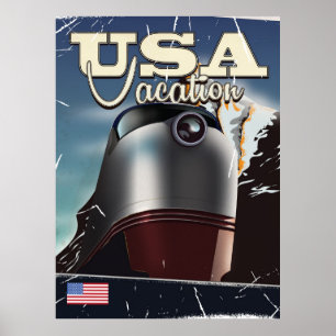 USA Urlaub Zug vintage Sowjetische Zug Poster
