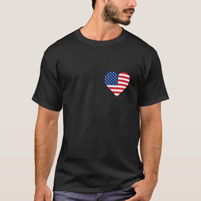 USA US Flag Heart Gips USA L T-Shirt (Vorderseite)