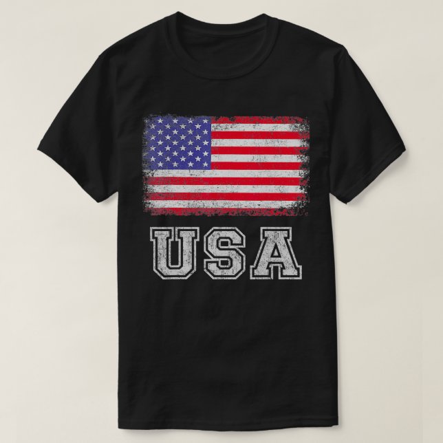 USA US Flag Patriotic 4th Of July America  T-Shirt (Design vorne)