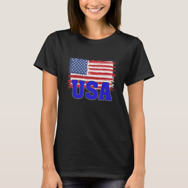 USA US Flag Patriotic American T-Shirt (Vorderseite)