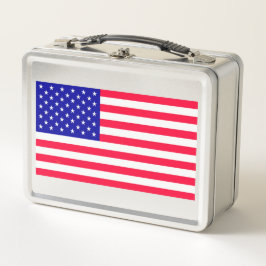 USA US Flag Stainless Lunch Boxes Metall Brotdose