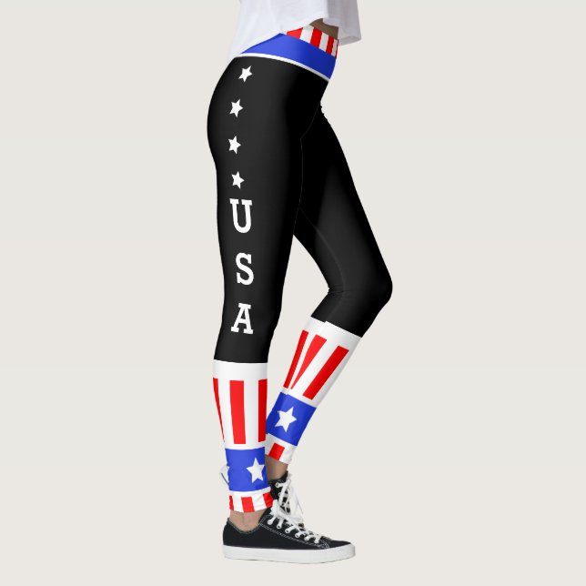 USA US Flagge auf Ihre Farbe Leggings (Rechts)