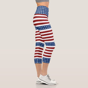 USA US FLAGGE CAPRI LEGGINGS