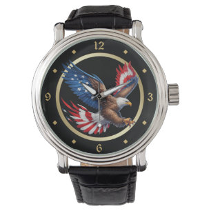 USA US Flagge Eagle Armbanduhr