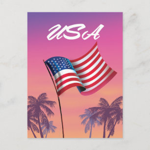 USA US FLAGGE POSTKARTE