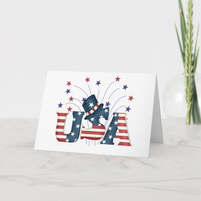 USA-US Flagge-T - Shirts und Geschenke Karte (Vorderseite)