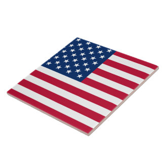 USA - US Flagge unter amerikanischer Flagge Fliese