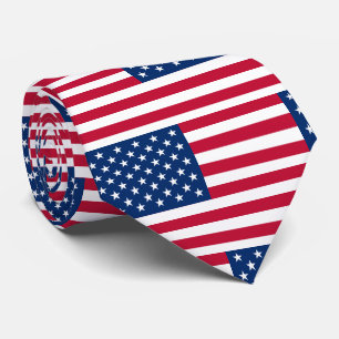 USA - US Flagge unter amerikanischer Flagge Krawatte