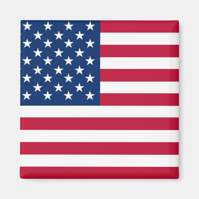 USA - US Flagge unter amerikanischer Flagge Magnet (Vorne)