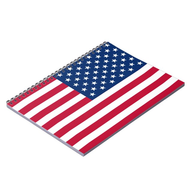 USA - US Flagge unter amerikanischer Flagge Notizblock (Linke Seite)