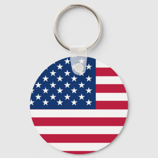 USA - US Flagge unter amerikanischer Flagge Schlüsselanhänger