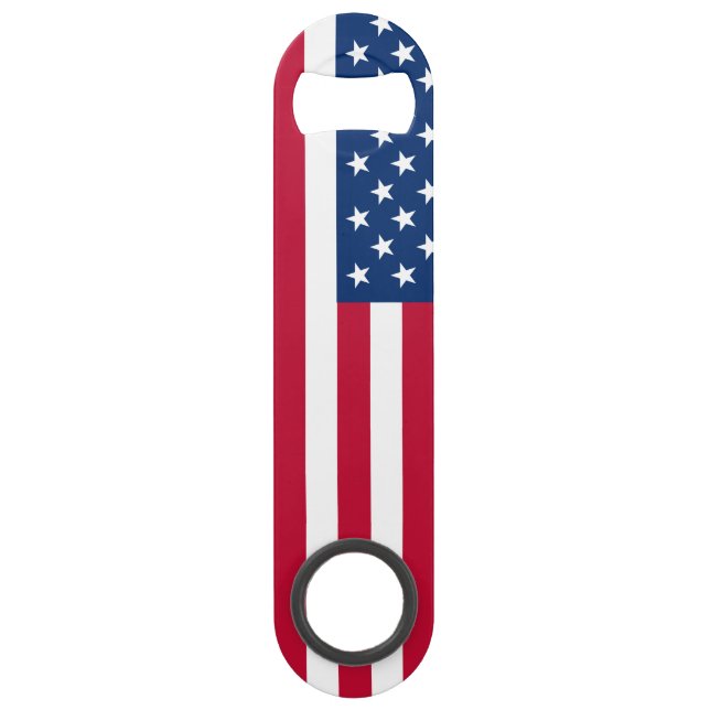 USA - US Flagge unter amerikanischer Flagge Speed Flaschenöffner (Vorderseite)