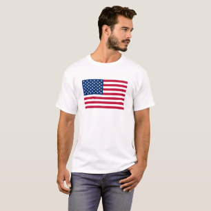 USA - US Flagge unter amerikanischer Flagge T-Shirt