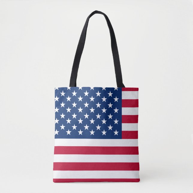 USA - US Flagge unter amerikanischer Flagge Tasche (Vorderseite)