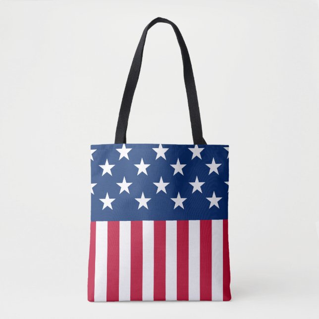 USA - US Flagge unter amerikanischer Flagge Tasche (Vorderseite)