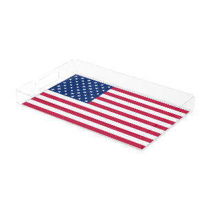 USA - USA - Flag Patriotic Party Serviertablett Acryl Tablett