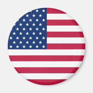 USA - USA Flag Patriotic Round Kühlschrankmagnet