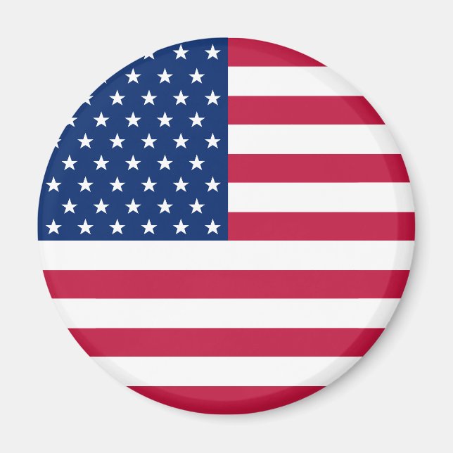 USA - USA Flag Patriotic Round Kühlschrankmagnet (Vorne)