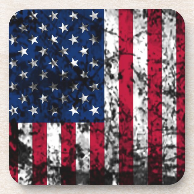 USA - USA - Wortflagge Getränkeuntersetzer (Vorderseite)