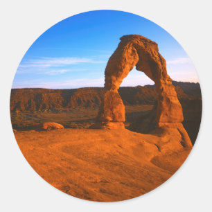 USA, Utah, Arches-Nationalpark, Delicate Arch Runder Aufkleber