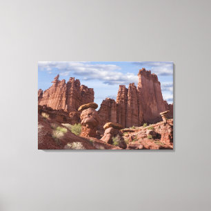 USA, Utah. Aussicht auf Fisher Towers. Guthaben wi Leinwanddruck