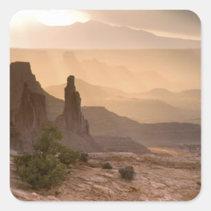 USA; Utah; Canyonlands-Nationalpark. Ansicht von Quadratischer Aufkleber
