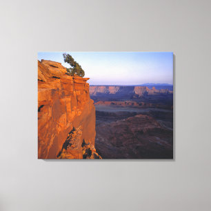 USA, Utah, Dead Horse Point SP. Spätes Licht färbt Leinwanddruck