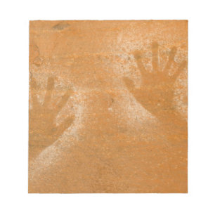 USA, Utah, Pictogramme Handabdrücke auf Sandstein, Notizblock