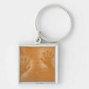 USA, Utah, Pictogramme Handabdrücke auf Sandstein, Schlüsselanhänger