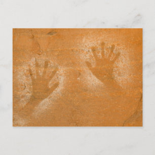 USA, Utah, Pictograph Handprints auf Sandstein, Postkarte