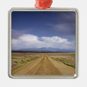 USA, Utah, Schotterwegüberfahrtlandschaft Silbernes Ornament