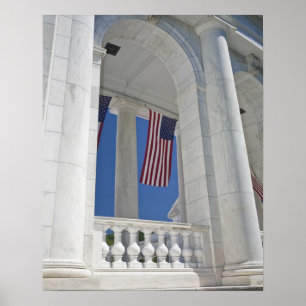 USA, VA, Arlington. Amerikanische Flaggen werden Poster