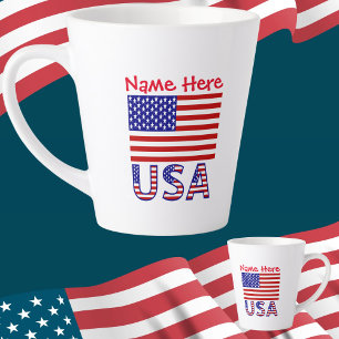 USA Vereinigte Staaten Amerika Flagge Rot Personal Milchtasse