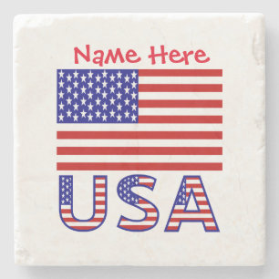 USA Vereinigte Staaten Amerika Flagge Rot Personal Steinuntersetzer