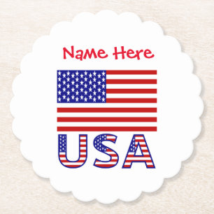 USA Vereinigte Staaten Amerika Flagge Rot Personal Untersetzer