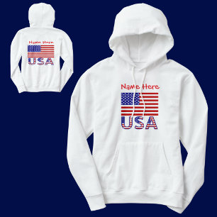 USA Vereinigte Staaten Amerika Rot Personalisierte Hoodie