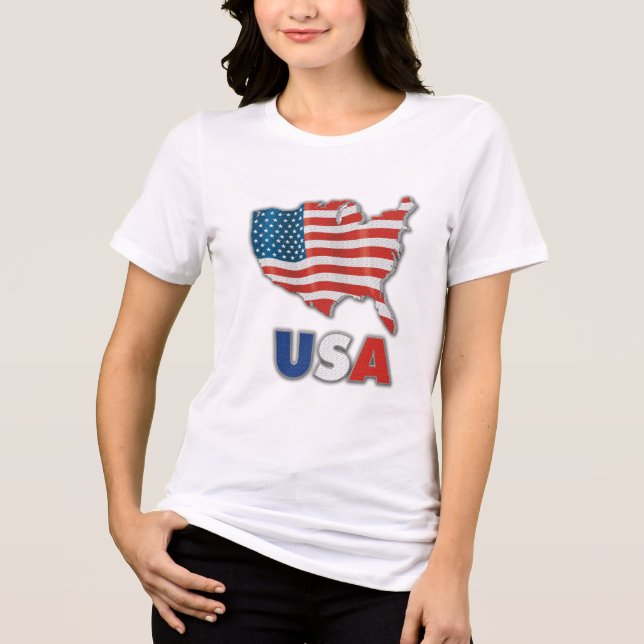 USA - Vereinigter Staat Amerika Tri-Blend Shirt (Vorderseite)