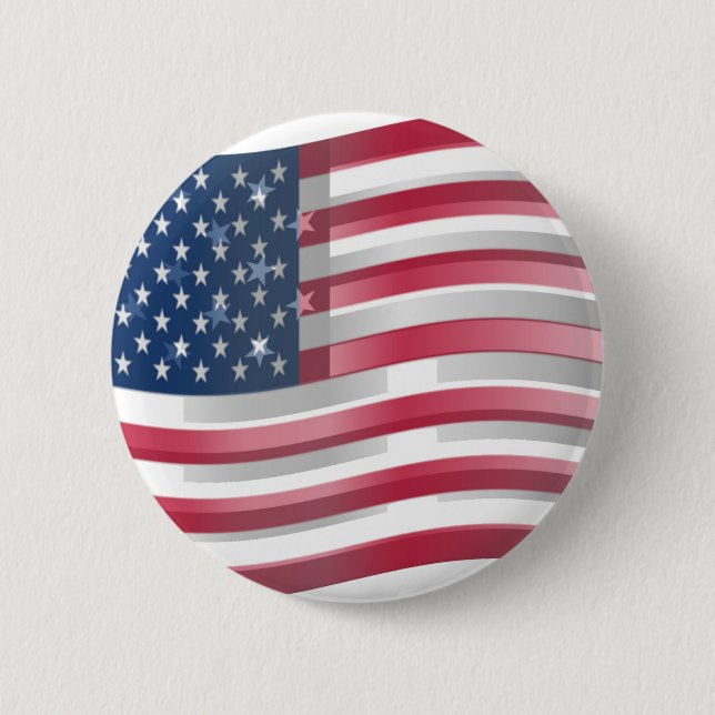 USA vereint Streifen und Sterne in kühnem Design Button (Vorderseite)