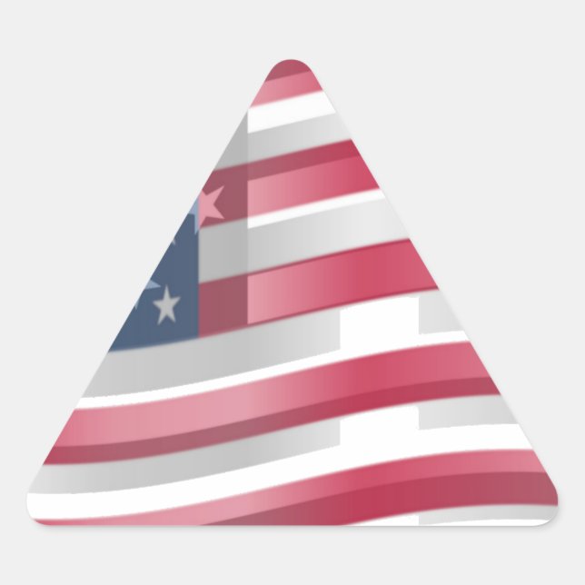 USA vereint Streifen und Sterne in kühnem Design Dreieckiger Aufkleber (Vorderseite)