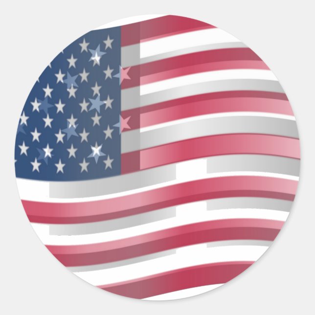 USA vereint Streifen und Sterne in kühnem Design Runder Aufkleber (Vorderseite)