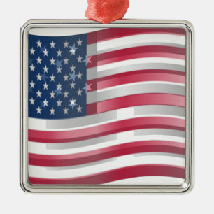 USA vereint Streifen und Sterne in kühnem Design Silbernes Ornament