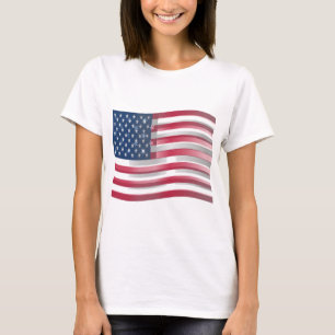 USA vereint Streifen und Sterne in kühnem Design T-Shirt