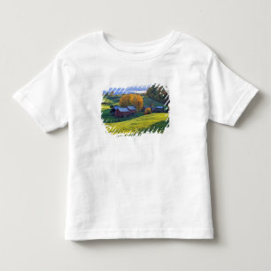 USA, Vermont, Jenne Bauernhof. Rollende grüne Kleinkind T-shirt