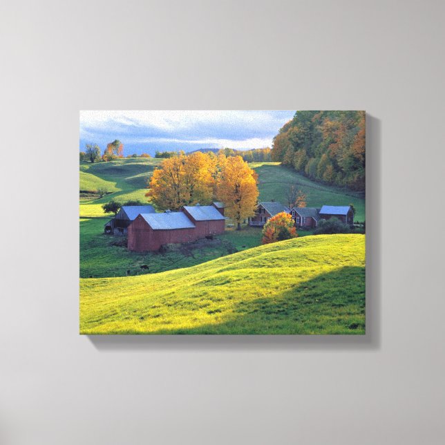 USA, Vermont, Jenne Farm. Grüne Hügel Leinwanddruck (Vorderseite)