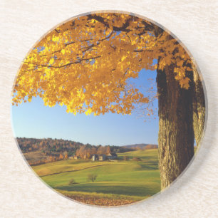 USA, Vermont. Landschaftliche Farm bei South Woods Sandstein Untersetzer