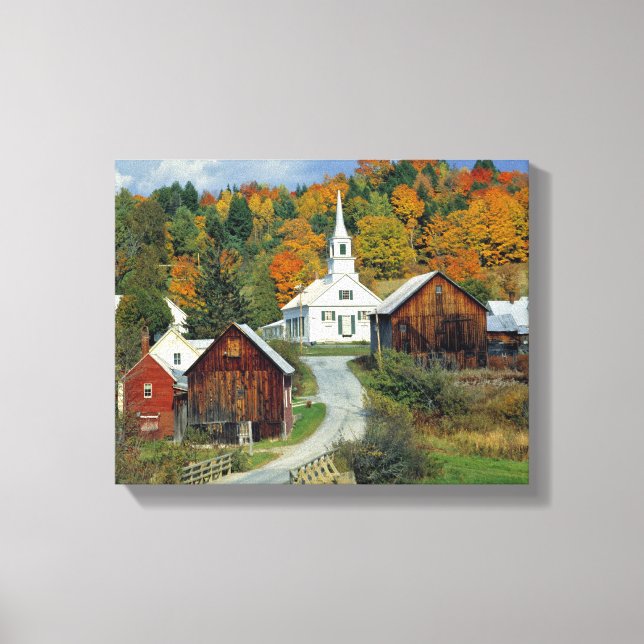 USA, Vermont, Waits River. Herbstblätterung Leinwanddruck (Vorderseite)