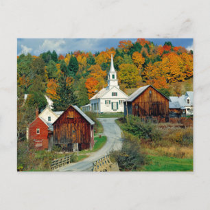 USA, Vermont, Waits River. Herbstlaub fügt hinzu Postkarte